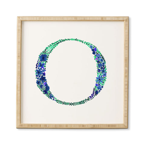 Amy Sia Floral Monogram Letter O Framed Wall Art