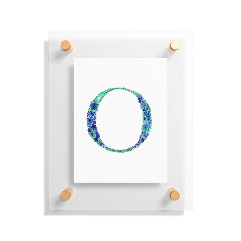 Amy Sia Floral Monogram Letter O Floating Acrylic Print