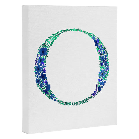 Amy Sia Floral Monogram Letter O Art Canvas