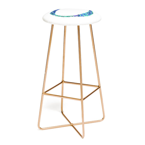 Amy Sia Floral Monogram Letter O Bar Stool