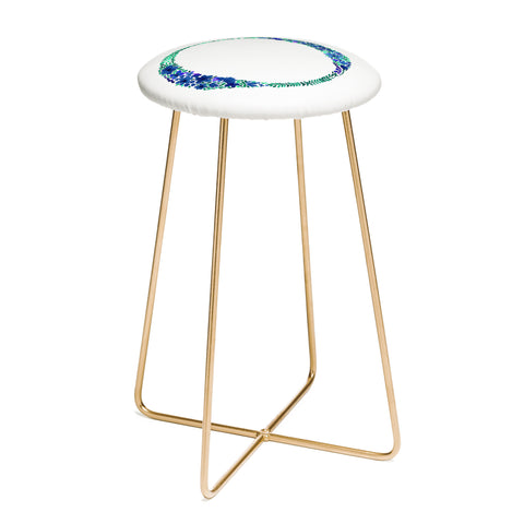 Amy Sia Floral Monogram Letter O Counter Stool