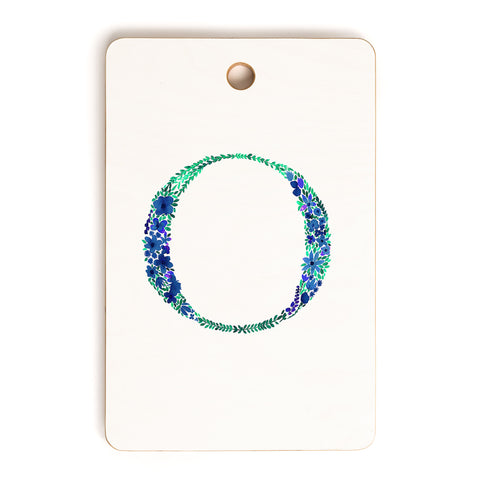 Amy Sia Floral Monogram Letter O Cutting Board Rectangle