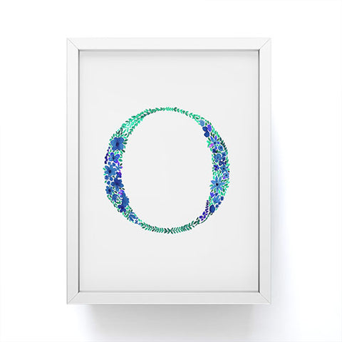 Amy Sia Floral Monogram Letter O Framed Mini Art Print