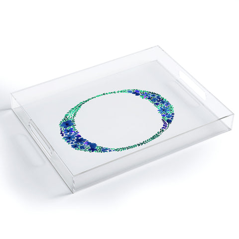 Amy Sia Floral Monogram Letter O Acrylic Tray