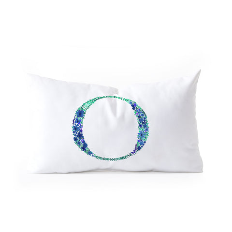 Amy Sia Floral Monogram Letter O Oblong Throw Pillow