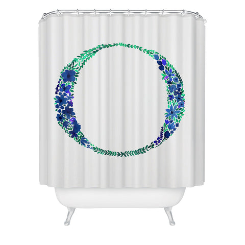 Amy Sia Floral Monogram Letter O Shower Curtain