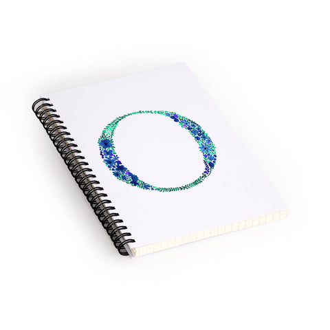 Amy Sia Floral Monogram Letter O Spiral Notebook