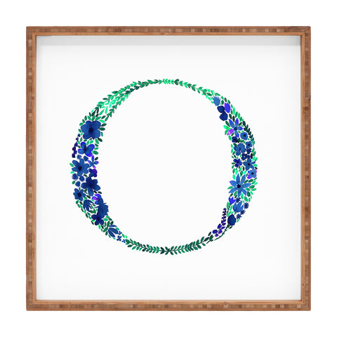 Amy Sia Floral Monogram Letter O Square Tray
