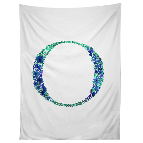 Amy Sia Floral Monogram Letter O Tapestry