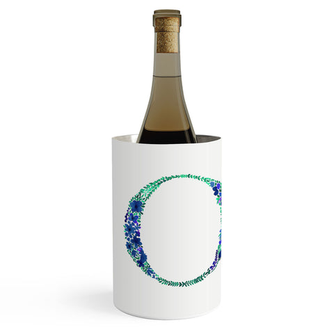 Amy Sia Floral Monogram Letter O Wine Chiller