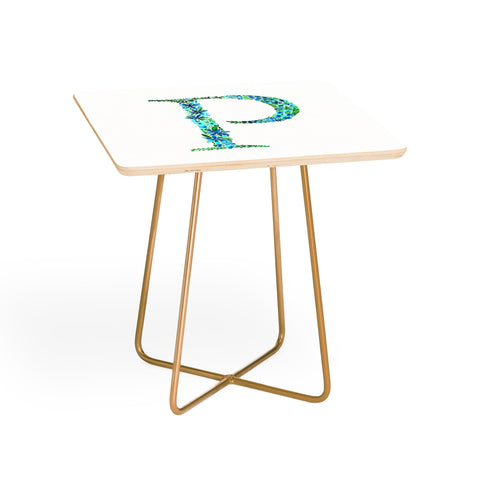 Amy Sia Floral Monogram Letter P Side Table