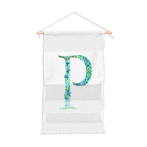 Amy Sia Floral Monogram Letter P Wall Hanging Portrait