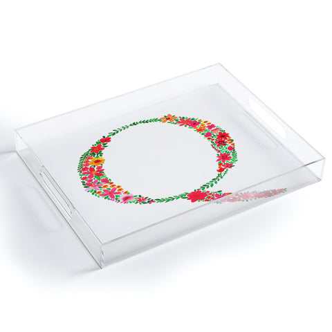 Amy Sia Floral Monogram Letter Q Acrylic Tray