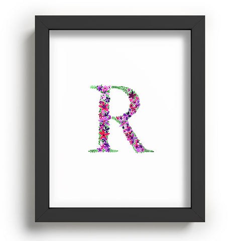 Amy Sia Floral Monogram Letter R Recessed Framing Rectangle