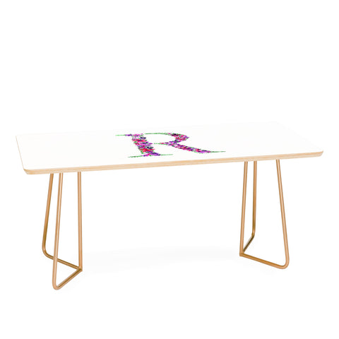 Amy Sia Floral Monogram Letter R Coffee Table