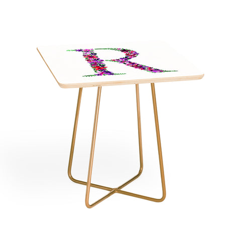 Amy Sia Floral Monogram Letter R Side Table