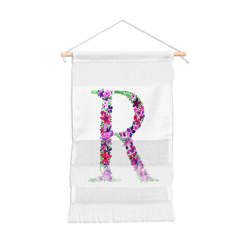 Amy Sia Floral Monogram Letter R Wall Hanging Portrait