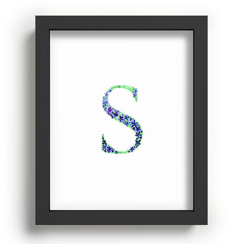 Amy Sia Floral Monogram Letter S Recessed Framing Rectangle