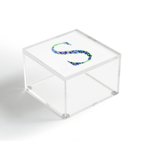 Amy Sia Floral Monogram Letter S Acrylic Box