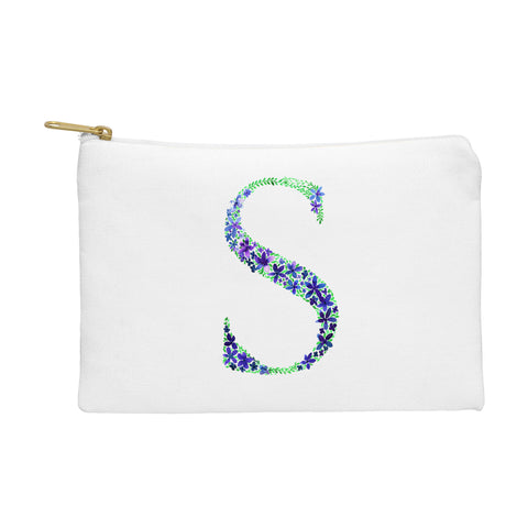 Amy Sia Floral Monogram Letter S Pouch