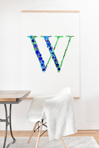Amy Sia Floral Monogram Letter W Art Print And Hanger