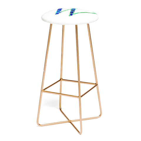 Amy Sia Floral Monogram Letter W Bar Stool