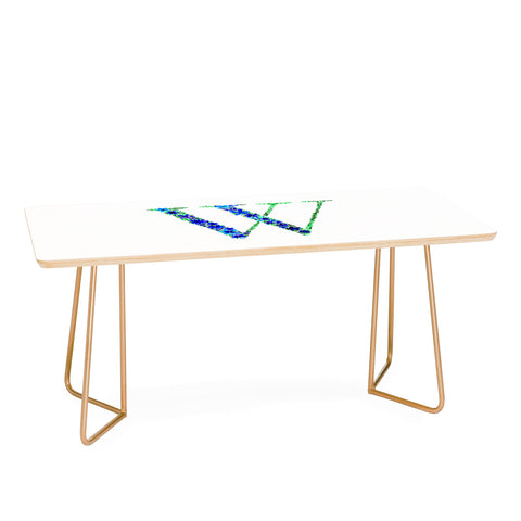 Amy Sia Floral Monogram Letter W Coffee Table