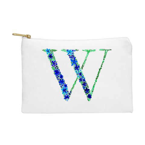 Amy Sia Floral Monogram Letter W Pouch