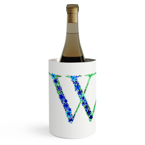 Amy Sia Floral Monogram Letter W Wine Chiller