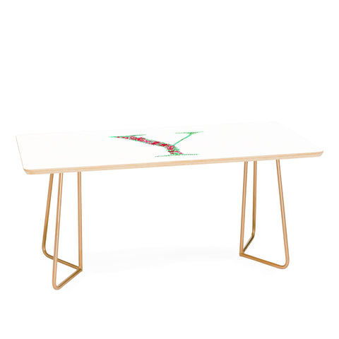 Amy Sia Floral Monogram Letter Y Coffee Table