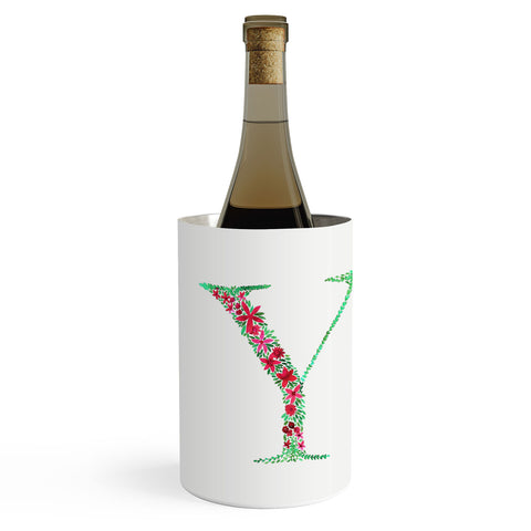 Amy Sia Floral Monogram Letter Y Wine Chiller