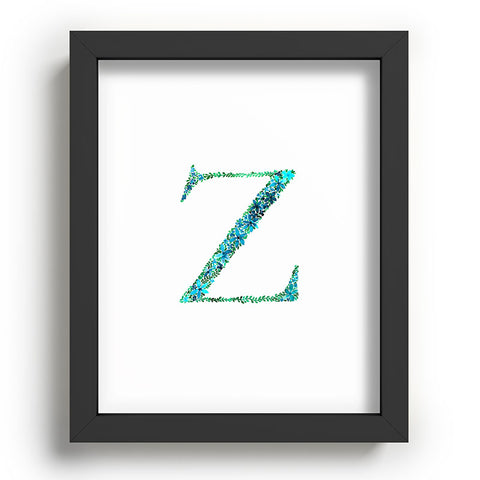 Amy Sia Floral Monogram Letter Z Recessed Framing Rectangle