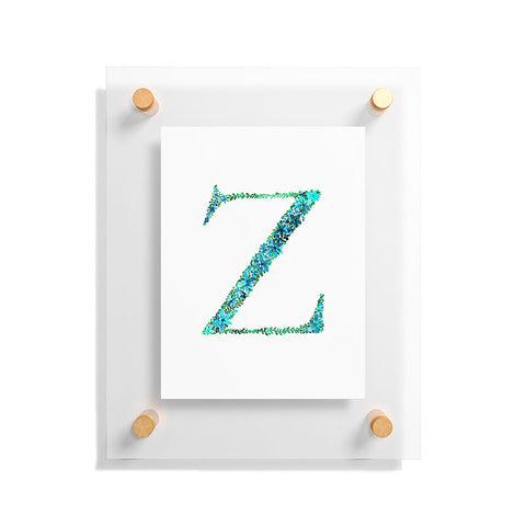 Amy Sia Floral Monogram Letter Z Floating Acrylic Print