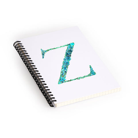 Amy Sia Floral Monogram Letter Z Spiral Notebook