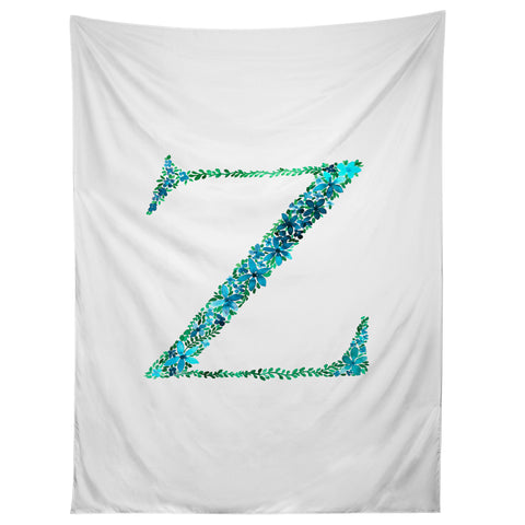 Amy Sia Floral Monogram Letter Z Tapestry