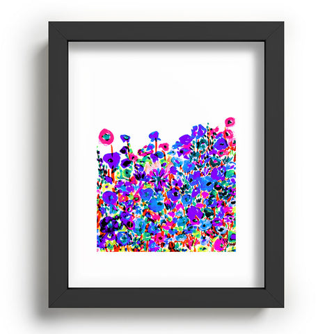 Amy Sia Flower Fields Blue Recessed Framing Rectangle