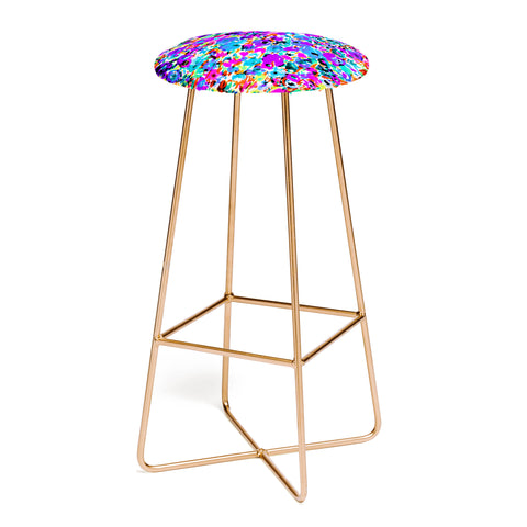 Amy Sia Flower Fields Blue Bar Stool