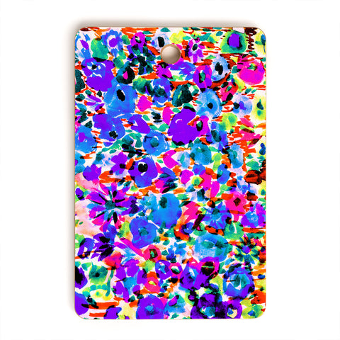 Amy Sia Flower Fields Blue Cutting Board Rectangle