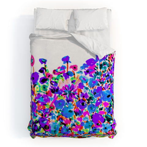Amy Sia Flower Fields Blue Duvet Cover
