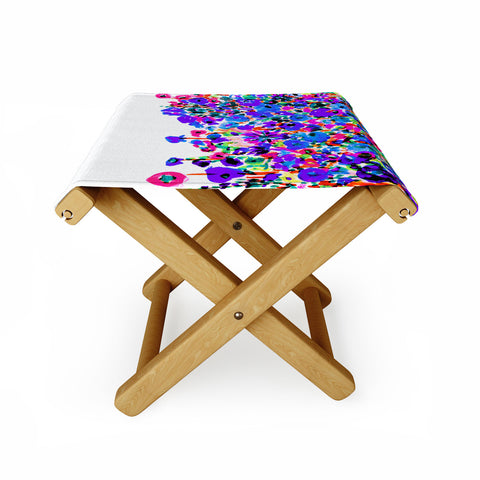 Amy Sia Flower Fields Blue Folding Stool