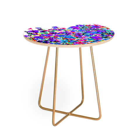 Amy Sia Flower Fields Blue Round Side Table