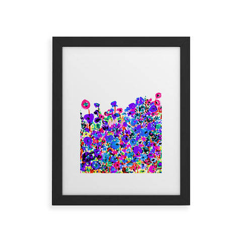 Amy Sia Flower Fields Blue Framed Art Print