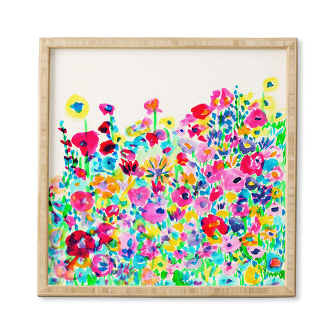 Amy Sia Flower Fields Pink Framed Wall Art