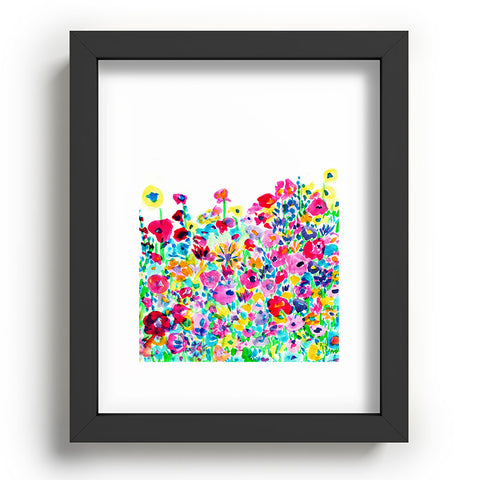 Amy Sia Flower Fields Pink Recessed Framing Rectangle