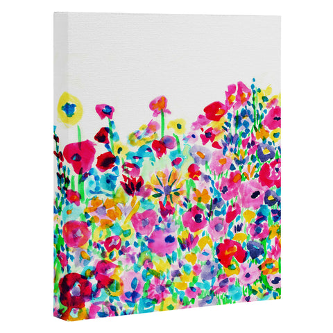 Amy Sia Flower Fields Pink Art Canvas