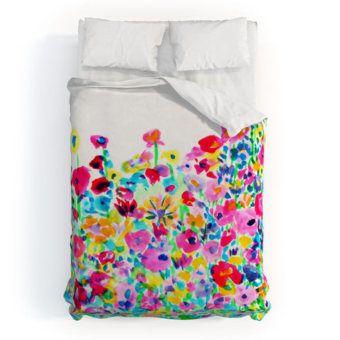 Amy Sia Flower Fields Pink Duvet Cover