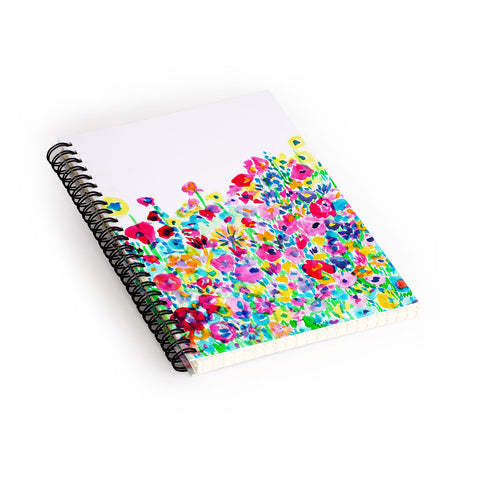Amy Sia Flower Fields Pink Spiral Notebook