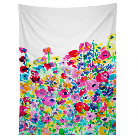 Amy Sia Flower Fields Pink Tapestry