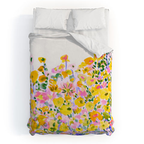 Amy Sia Flower Fields Sunshine Duvet Cover