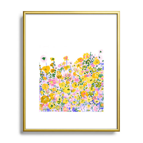 Amy Sia Flower Fields Sunshine Metal Framed Art Print